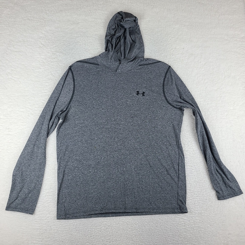 Under Armour Hoodie Mens Large Gray Loose Heatgear Threadborne Activewear *‎